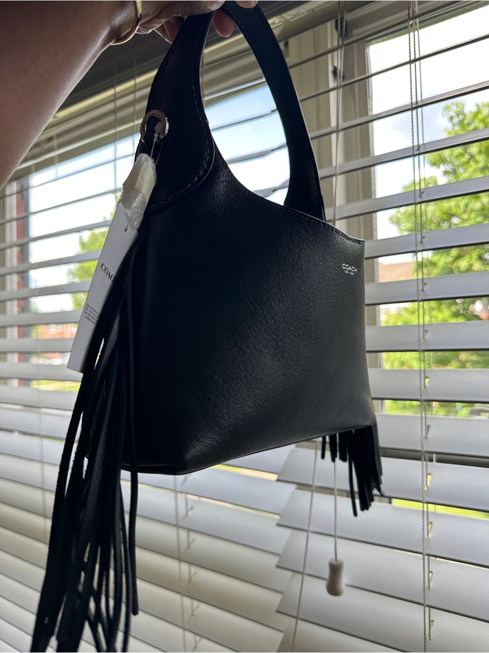 Coach Black Brooklyn 23 Shoulder Bag with Fringe Tassels Brand New w/Tags - Picture 2 of 16